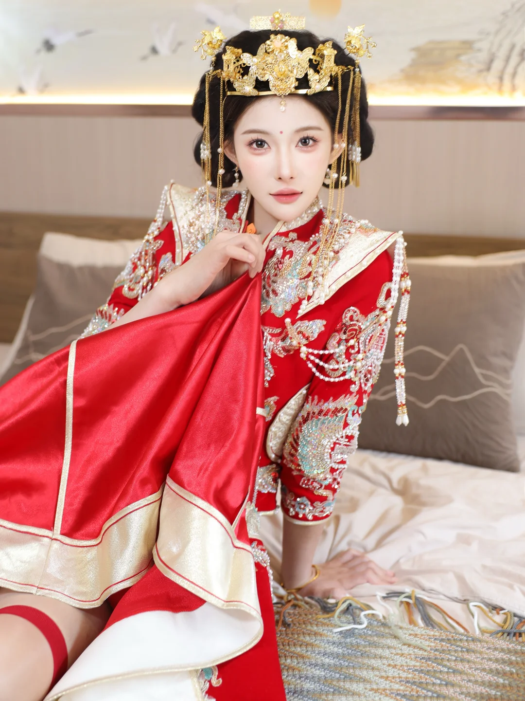 梨霜儿 - No.004 新娘红装 [113P-2.3GB] tg@simisebaisi 【丝足阁】034.webp